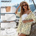 thumbnail image 6 of FKEKYI Musical Note Print Womens Summer Short Set 2 Piece Shirt Top & Shorts with Adjustable Waistband Casual Lounge Sets Breathable Resort Wear Beachwear Outfits, M, 6 of 7