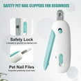 thumbnail image 4 of Euaioeiu Pet Nail Clippers with Nail File, Safe Lock & Guard, Spring Loaded Scissors for Small Dogs Cats Trimming Grooming Kit, 4.72 Inch Stainless Steel Blade, Home Pet Care Essential, 4 of 6