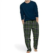 Hanes Men's Jersey Crew Flannel Sleep Set