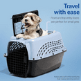 thumbnail image 5 of Two-Door Dog and Cat Kennel - Plastic Crate for Pets Up to 15 Pounds - Top Loading or Front Loading Pet Carrier - Airline Approved - For Home, Car, or Travel  - 24 Inches - Blue, 5 of 6