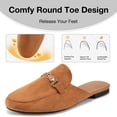 thumbnail image 3 of Ecetana Women's Mules Classic Suede Slip On Shoes Closed Toe Backless Flat Loafer Slides for Business Work Office Casual, 3 of 7