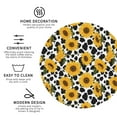 thumbnail image 3 of Rateoe Cow Print Sunflower Drawing Drink Coasters Set of 4 Leather Coasters Spill Protection for Table Desk,Durable and Non Slip Leather Coaster ,4 Inches Drink Mats-Round Shape, 3 of 6
