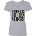 thumbnail image 3 of Inktastic Juneteenth Since 6-19-1865 Women's V-Neck T-Shirt, 3 of 5