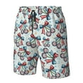 Adobk Disco Ball Cherry With Bow Print Men's Swim Trunks Hawaiian