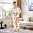 thumbnail image 4 of Pretty Deers Adult Onesie Pajamas Slim Fit Christmas One Piece Suit Pjs for Women and Men Hooded Zipper, 4 of 7