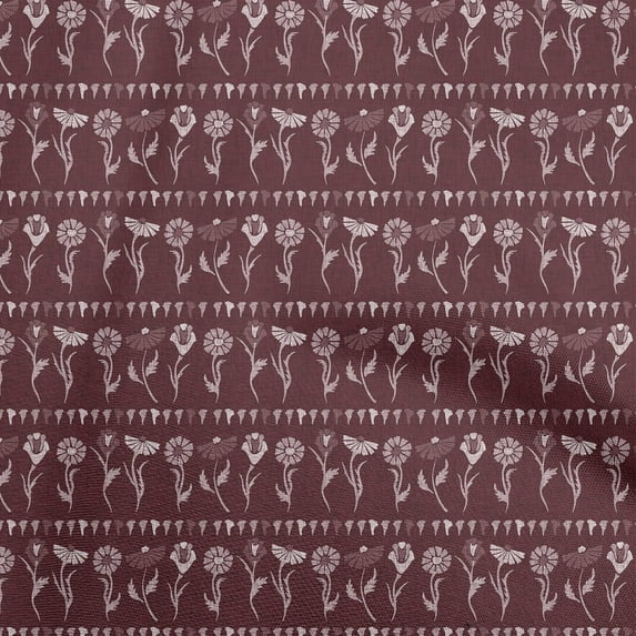 oneOone Georgette Viscose Maroon Fabric Block Sewing Material Print Fabric By The Yard 42 Inch Wide-E8