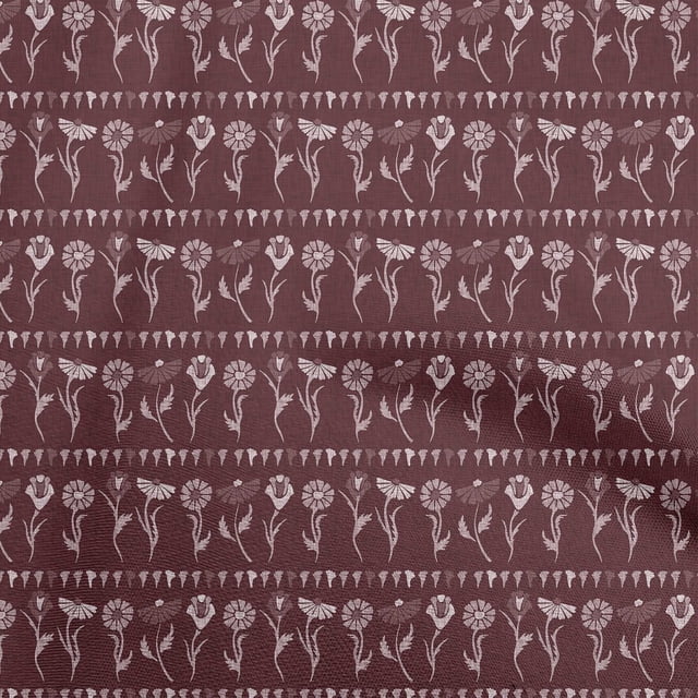 oneOone Georgette Viscose Maroon Fabric Block Sewing Material Print Fabric By The Yard 42 Inch Wide-E8