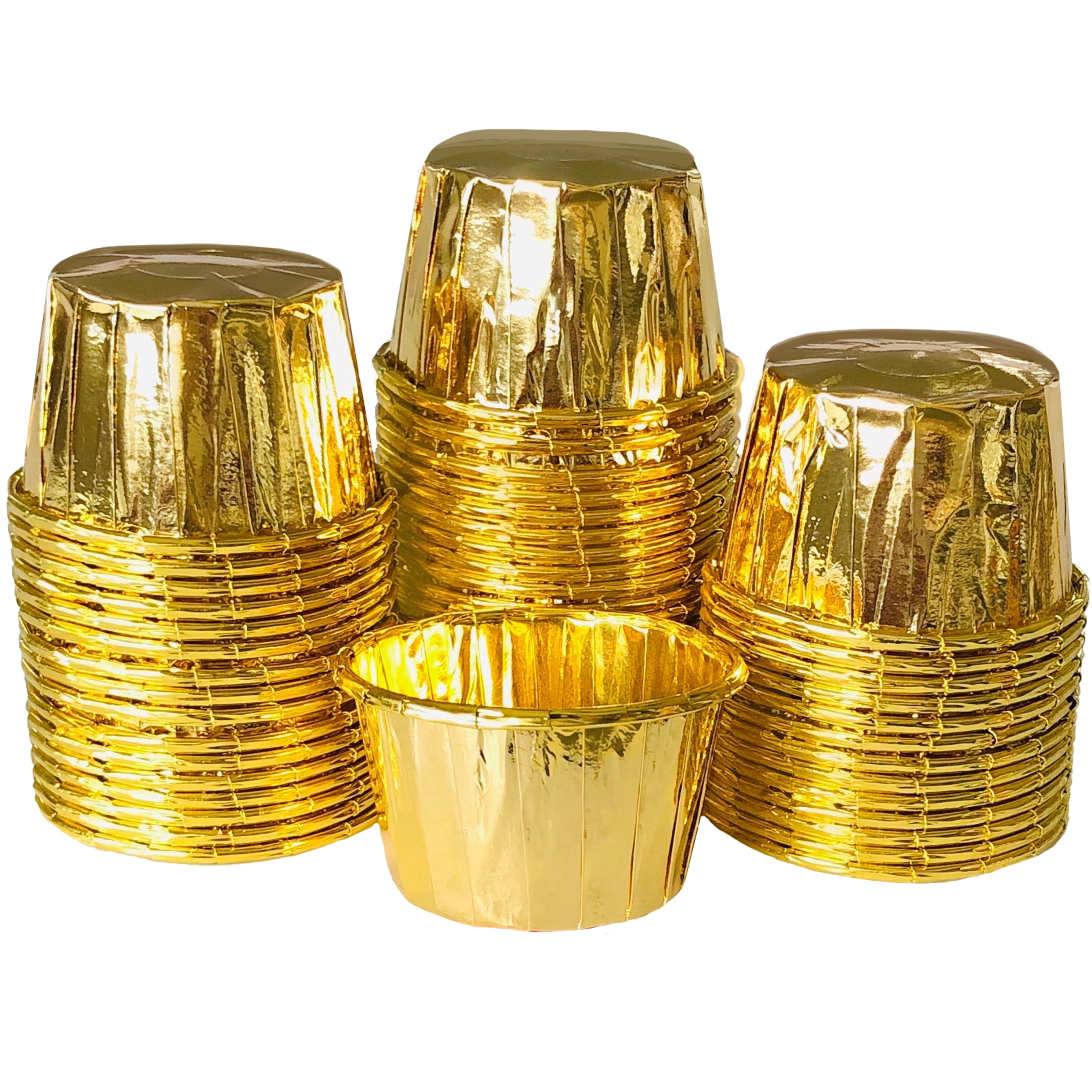 50 Gold Foil Candy Nut Cups Mini Baking Liners
