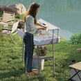 thumbnail image 3 of  Portable Folding Camping Ice Cooler Table with Sink & Shelf, Multifunctional Outdoor Dining Table, 3 of 7