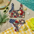 thumbnail image 5 of 4th of July Girls Swimsuit Size 6-7 Two Piece Sets Bikinis Beach Vacation Bathing Suits Summer American Flag Floral Print Girls Clothes Kids Bikini Swim Suit Swimwear Multicolor 1-2 Years, 5 of 8