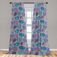 thumbnail image 4 of Ambesonne Tropical Curtains, Colorful Pattern Leaf Plot, Pair of 28"x84", Dark Seafoam and Pale Purple, 4 of 5