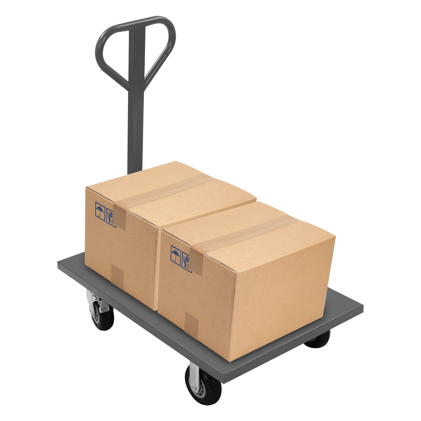 2000 lbs 360 ° Rotatable Industrial Flat Dolly Cart Heavy Duty Cart Flatbed Hand Truck with 4 Wheels