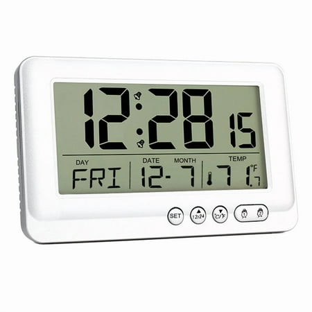 Battery Operated Digital Clock,Simple Alarm Clock for Bedrooms Shelf Desk Bedside ,Travel Alarm Clock with Dual Alarm,1 * Alarm clock,White