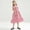 Pink, variant on LJEFF Girls Short-Sleeve Dress, Square Neck Solid Colors Party Ruffled Casual Dresses for Kids Blue Size 2-3T