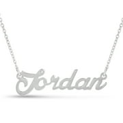 Jordan Nameplate Necklace in Silver, 16 inches All Names Available for Women, Teens and Girls!