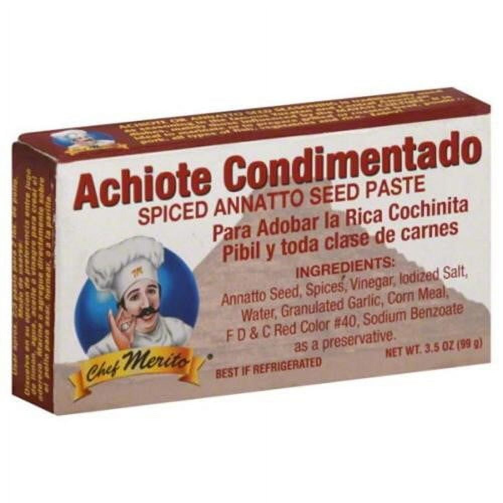 (5 pack) Chef Merito Achiote Seasoning Paste, 3.5 Oz