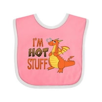 Inktastic I'm Hot Stuff- Cute Dragon Boys or Girls Baby Bib