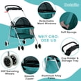 thumbnail image 6 of CL.HPAHKL Dog Stroller, 4 Wheels Foaldable Cat Stroller Dog Cat Cage Jogger Stroller for Medium Small Dogs Cats, Pet Stroller with Mesh Windows Portable Lightweight for Travel, 6 of 7