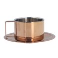 thumbnail image 2 of Delaman Coffee Cup, Coffee Cup 304 Stainless Steel Coffee Cup Set with Coffee Plate for Home Outdoor(Rose Gold), 2 of 8
