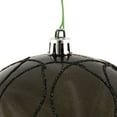 thumbnail image 2 of Vickerman 4.75" Gunmetal Candy Ornament with Circle Glitter Pattern, 4 per Bag, 2 of 7