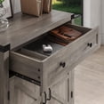 thumbnail image 6 of HOSTACK Coffee Bar Cabinet, Kitchen Storage Cabinet, Modern Farmhouse Buffet Sideboard with Drawer and Adjustable Shelf, Barn Door Accent Cabinets for Kitchen, Dining Room, Entryway, Ash Grey, 6 of 17