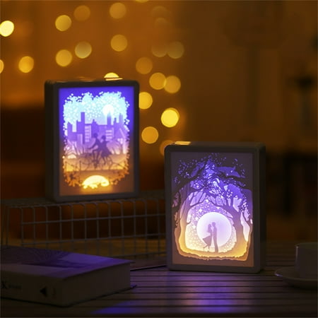 

Opolski 3D Papercut Light Ornamental Soft Lighting Exquisite Workmanship Valentine s Day Paper Carving Light for Friends