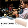 thumbnail image 3 of HONMEET Beige Velvet Drawstring Bugle Pouch with Soft Protective Lining, Storage Bag for Wind Instruments, 3 of 8