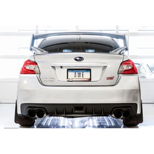 AWE Tuning Exhaust System Kit 3015-43108 Touring Edition Cat-Back System; Stainless Steel; With Muffler; Single Exhaust With Dual Outlet; Rear Exit; 4 Inch Diamond Black Quad Tips