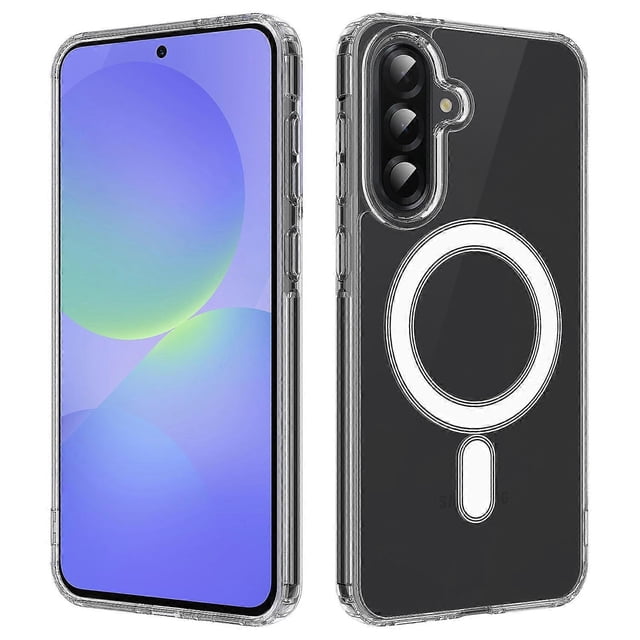 For Samsung Galaxy A55 5G Clear Phone Case Compatible with MagSafe TPU+Acrylic Back Cover - Clear
