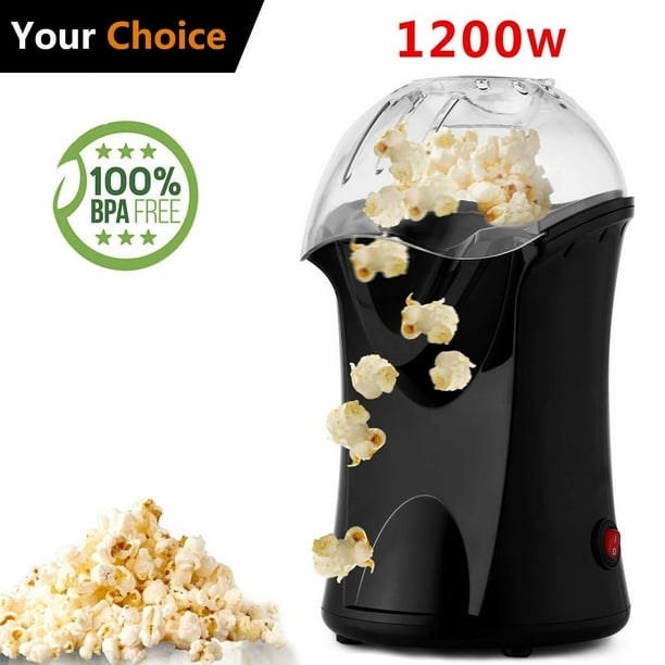 11.8" 1200W Popcorn Machine Hot Air Popcorn Popper with Wide Mouth