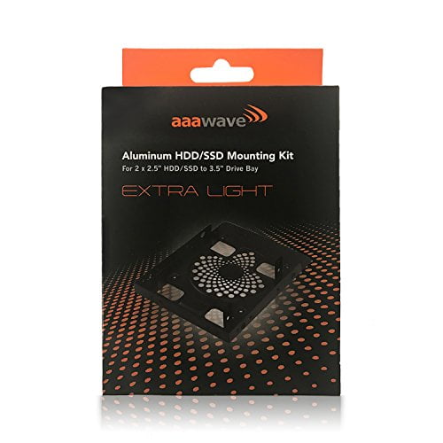 AAAwave Aluminum SSD HDD Bracket 2X 2.5" HDD/SSD to 3.5" Hard Drive Bays SSD HDD Adapter Tray for PC Desktop