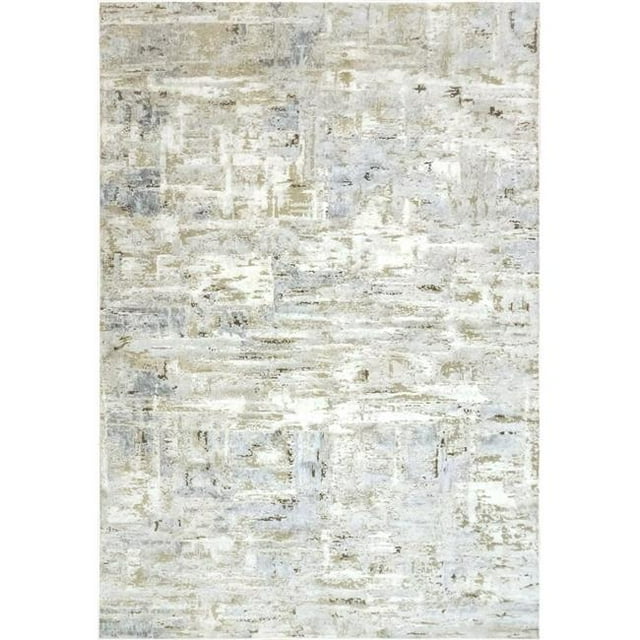 Dynamic Rugs CU46982076242 Tapis Rectangulaire Moderne Chateau 3 Pi. 6 Po. x 5 Pi. 6 Po. - 6242 Beige & Bleu