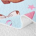 thumbnail image 5 of Homewish Light Blue Pink Cowgirl Boots Bow Star Print Bed Spread Queen,Pastel Western Queen Coverlet Set For Girls,3 Pieces, 5 of 7