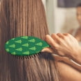 thumbnail image 3 of Green Christmas Tree Pattern Hair Brush,Girls Detangling Hair Brush,Glide Through Tangles with Ease for Wet & Dry Hair,8.8"X2.8", 3 of 7