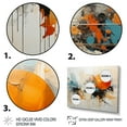 thumbnail image 3 of Designart "Blue Orange Bold Energy III" Abstract Collages Wall Art Living Room, 3 of 5