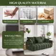 thumbnail image 2 of Wiilayok 80" Sofa Couch,Modern Upholstery Teddy Cloud Sofa Couch, 3 Seater Couch with 3 Pillows, for Living Room Bedroom,Green, 2 of 7
