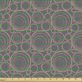 thumbnail image 2 of Ambesonne Modern Fabric by the Yard Upholstery, Basic Geometric Circular, 2 Yards, Pale Eggplant and Peach, 2 of 5