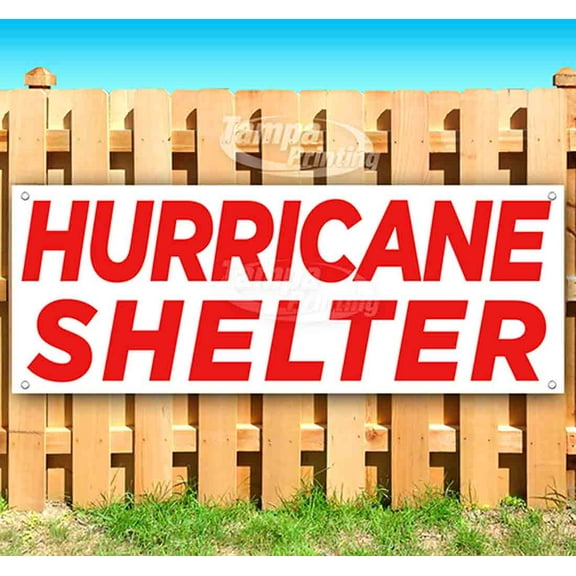 Hurricane Shelter 13 oz Vinyl Banner With Metal Grommets