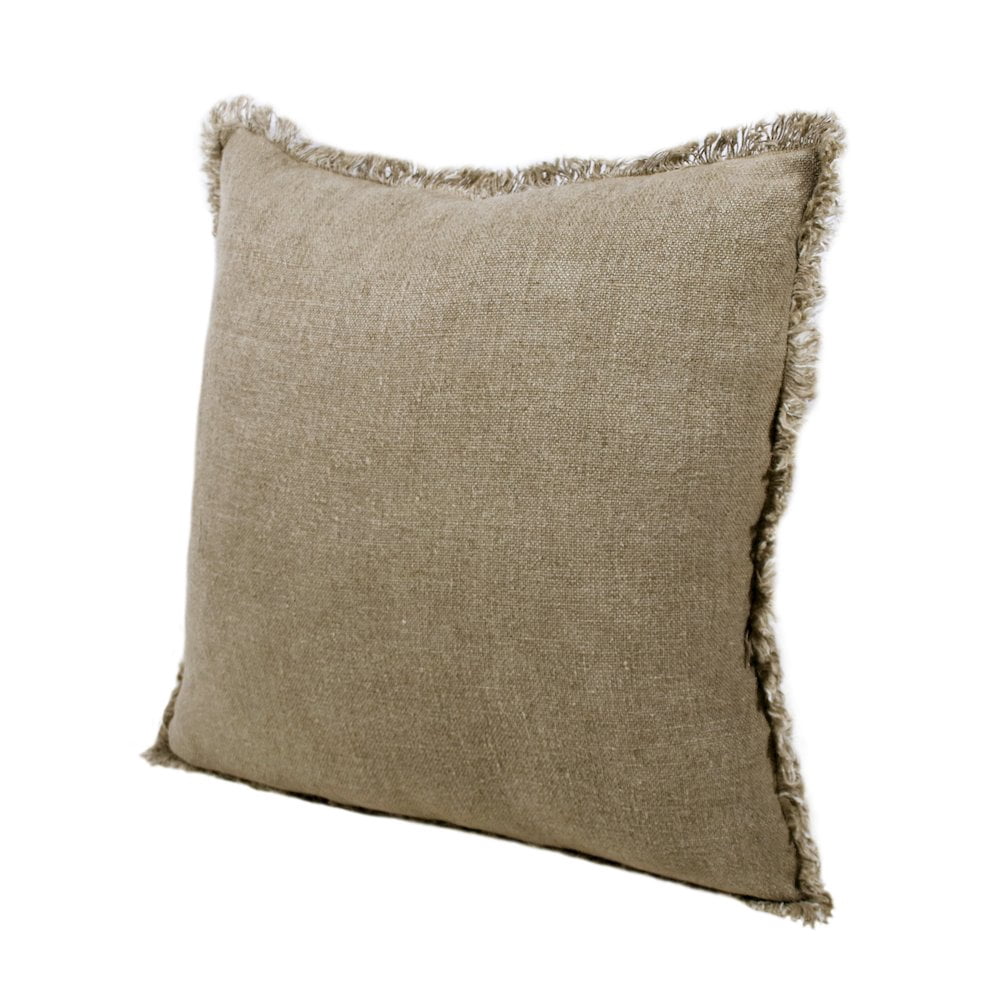 LR Home Estate Linen Poly Filled Pillow in Tan/Ivory, 20" x 20"