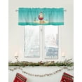 thumbnail image 5 of Christmas Valances for Windows Santa Claus Beach Christmas Kitchen Curtain Valances Rod Pocket Merry Christmas Blue Window Curtain Treatment Curtains Seasonal Valance Christmas Decor, 54x18 Inch, 5 of 6