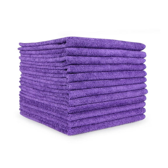 Arkwright Microfiber Cleaning Cloths (12 Pack), Large 16x16 in. Size, Multi-Purpose, Purple, Household or Industrial