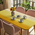 thumbnail image 3 of Yellow Ombre Table Cloths for 4 Foot Rectangle Tables, Modern Abstract Art Abstract Patio Waterproof Elastic Fitted Tablecloths, Washable Rectangular Table Cover for Camping, 3 of 8