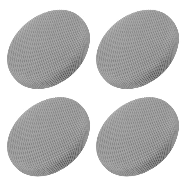Fundas de Taburete Redondo de 4pcs, Fundas de Silla Redonda Diámetro 12-14", Cojines de Asiento de Silla Redonda Gris Claro