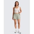 thumbnail image 3 of CRZ YOGA Drapey Double Ruffles Athletic Shorts for Women 2.5" High Waisted Flowy Workout Running Tiered Skorts, 3 of 4