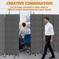 thumbnail image 5 of Eosunjian 3-Panel Folding Room Divider,Rolling Soundproof Privacy Screen with Wheels,Fiberboard,Dark Gray,72x66in, 5 of 12