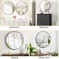 thumbnail image 3 of 32-Inch Grande Aluminum Alloy Frame Redondo Mirror cm de Alturaigh- cm de Profundidadefinition Eco-Friendly Negro Redondo Bathroom Mirror para Sobre Sink Entryway Bathroom y Vanity, 3 of 5