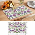 thumbnail image 6 of Summer Pink Purple Flower Placemats Set of 6, Country Watercolor Floral Green Leaf Non-Slip Place Mats Washable Table Mats for Kitchen Dining Table Decorations Indoor/Outdoor, 6 of 9