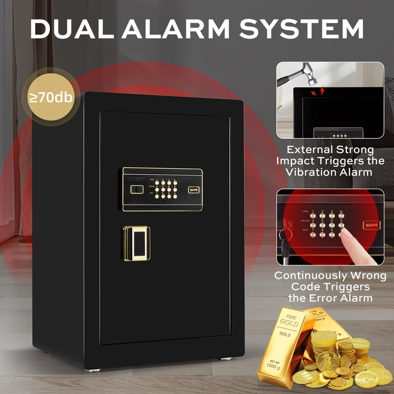 Locksworth, Large Safe, 6.2 Cu.ft, Black with Dual Alarm System