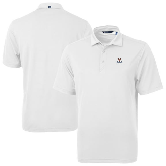 Men's Cutter & Buck White Virginia Cavaliers Virtue Eco Pique Recycled Polo