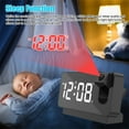 thumbnail image 2 of Evjurcn Digital Projection Alarm Clock for Bedroom LED Digital Clock Projection on Ceiling Wall with USB Charging Port 180Projector 12/24H for Heavy Sleeper, 2 of 8